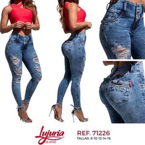 Women's Blue Distressed Jeans